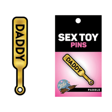 Daddy wood rocket sex toy enamel pin